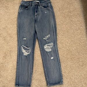 PacSun Ripped Straight Leg Blue Jeans
